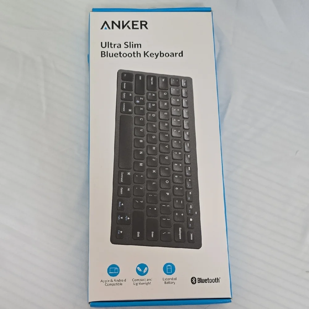Anker Ultra Slim Bluetooth Keyboard - Black and Blue